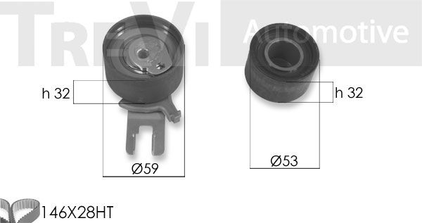 TREVI AUTOMOTIVE Комплект ремня ГРМ KD1421